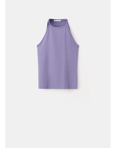 망고 홀터넥 슬림핏 민소매 탑 37081367_68 MORADO CLARO/PASTEL