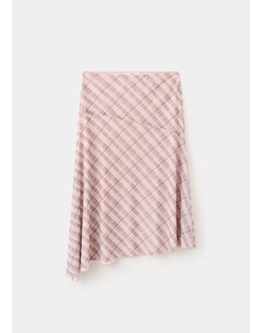 망고 체크 패턴 롱 스커트 37091464_85 ROSA