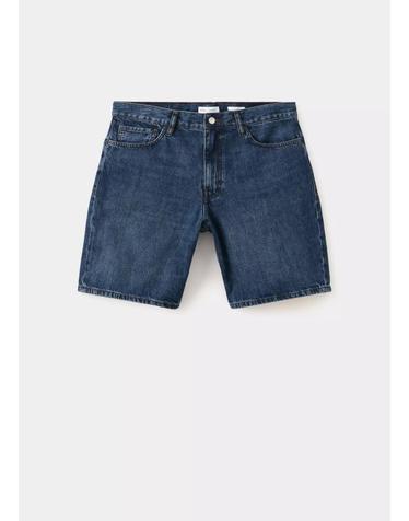망고 레귤러핏 스트레이트 데님 반바지 37031406_TO AZUL OSCURO