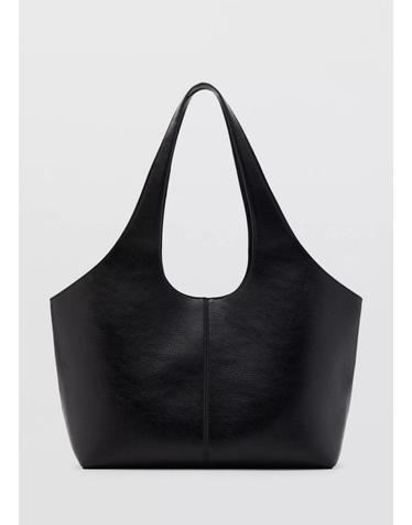 망고 마그네틱 버튼 라지 쇼퍼백 37082544_99 NEGRO