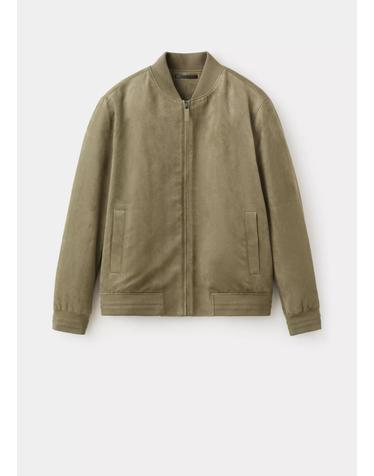 망고 스웨이드 이펙트 봄버 자켓 37031332_37 KHAKI