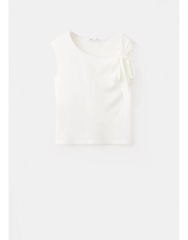 망고 리본 디테일 민소매 니트 탑 37042896_01 BLANCO