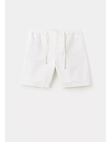 망고 린넨 코튼 혼방 드로스트링 반바지 37032891_02 BLANCO ROTO