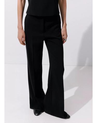 망고 하이웨이스트 플레어 정장 팬츠 37075841_99 NEGRO