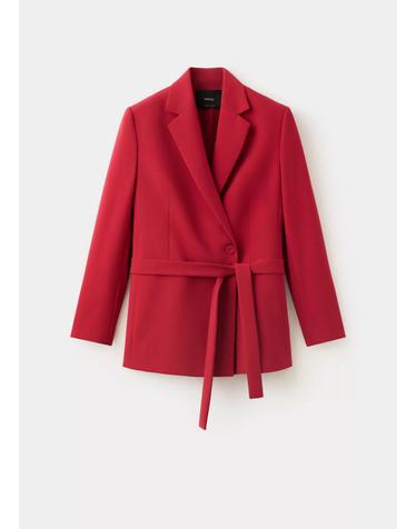 망고 벨트 테일러드 블레이저 37065841_70 ROJO