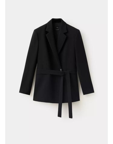 망고 벨트 테일러드 블레이저 37074093_99 NEGRO