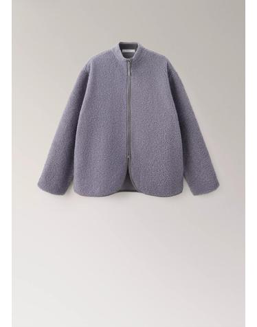 망고 오버핏 플리스 집업 하이넥 자켓 37042915_52 AZUL