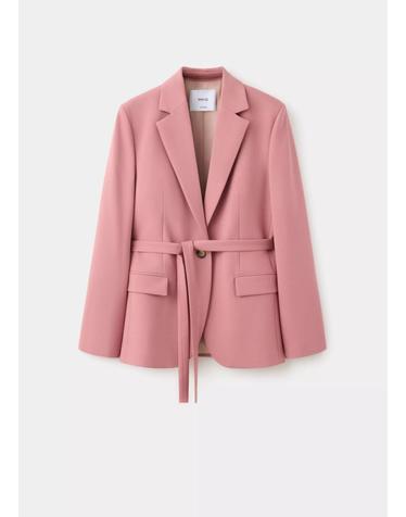 망고 플랩 포켓 벨트 수트 블레이저 37094471_85 ROSA