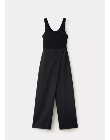 망고 콤비 스트랩 민소매 롱 점프수트 37064067_99 NEGRO