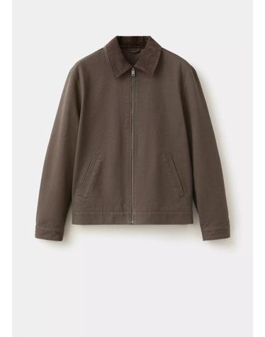 망고 코듀로이 칼라 데님 자켓 37084403_30 MARRON