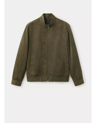 망고 스웨이드 이펙트 봄버 자켓 37054402_37 KHAKI