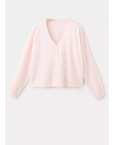 망고 브이넥 레귤러핏 가디건 37075836_81 ROSA PASTEL