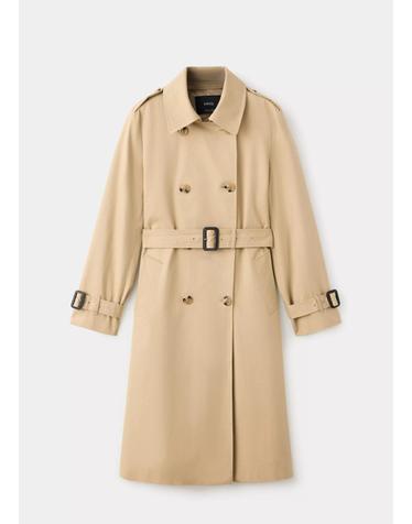 망고 레귤러핏 벨트 롱 트렌치 코트 37084795_08 BEIGE
