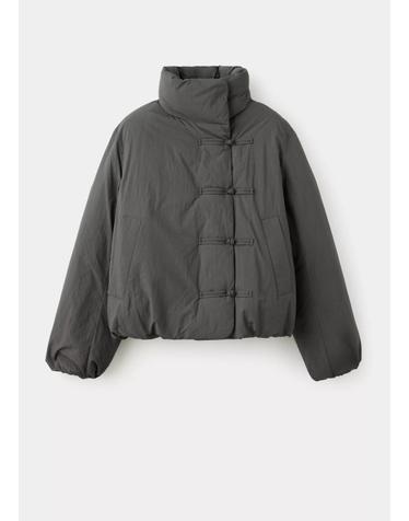 망고 하이넥 토글 버튼 패딩 자켓 37095987_92 GRIS