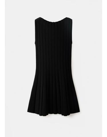 망고 골지 니트 민소매 미니 원피스 37074106_99 NEGRO