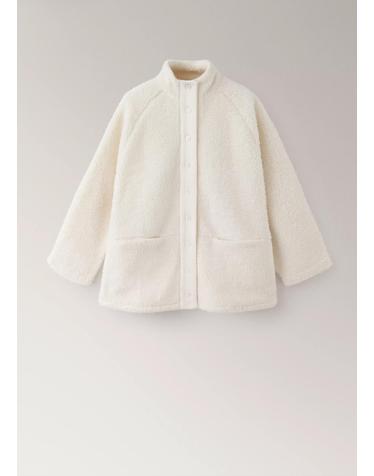 망고 오버핏 하이넥 버튼 시어링 가디건 37082924_04 BLANCO MARFIL