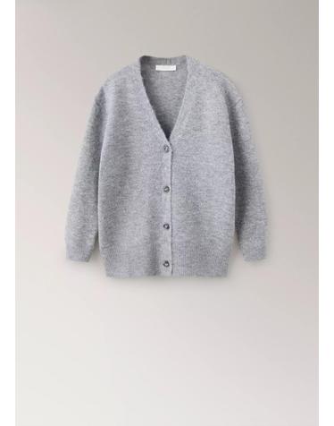 망고 브이넥 버튼 니트 가디건 37071439_92 GRIS