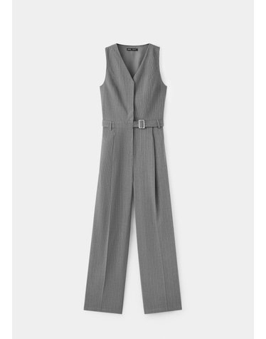 망고 핀스트라이프 민소매 점프수트 37035842_92 GRIS