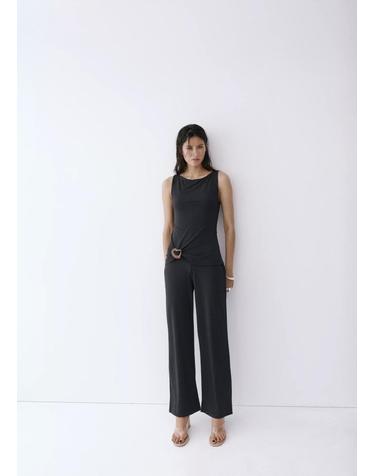 망고 아플리케 민소매 롱 점프수트 37031390_99 NEGRO