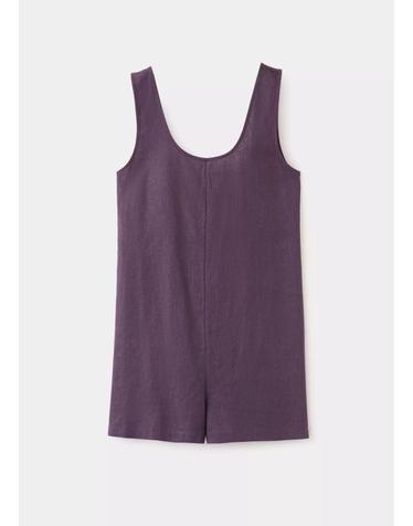 망고 린넨 혼방 오픈백 민소매 점프수트 37051389_65 MORADO