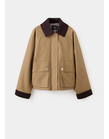 망고 코듀로이 칼라 파카 자켓 37045842_08 BEIGE