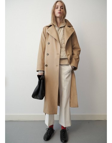 망고 벨트 롱 트렌치 코트 37056366_08 BEIGE