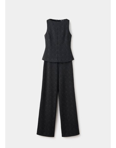 망고 체크 콤비 민소매 점프수트 37065851_92 GRIS