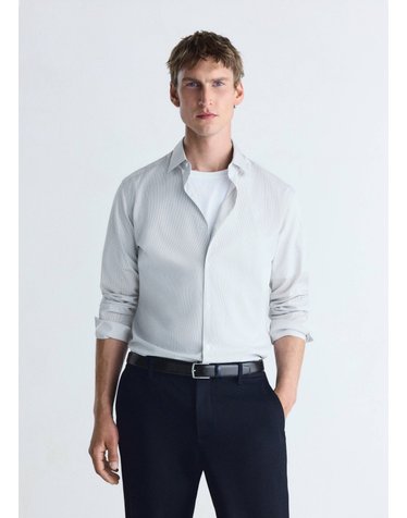 망고 슬림핏 논아이론 긴팔 셔츠 37046726_01 BLANCO