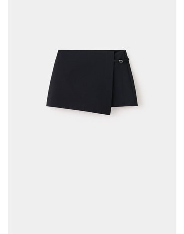 망고 버클 랩 미니 스커트 팬츠 37074083_99 NEGRO