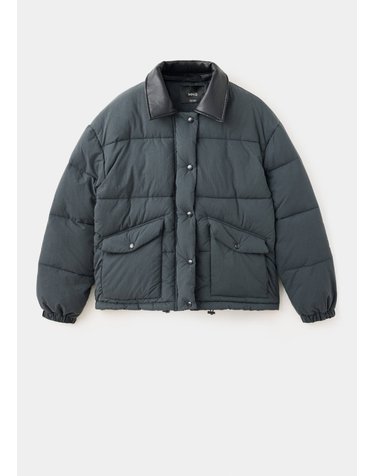 망고 퀼팅 아노락 숏 패딩 자켓 37008270_95 GRIS ANTRACITA