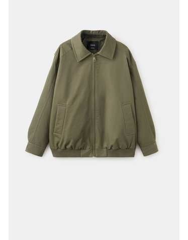 망고 오버핏 집업 해링턴 자켓 37048630_37 KHAKI