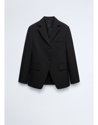 망고 울 혼방 슬림핏 테일러드 재킷 37056365_99 NEGRO