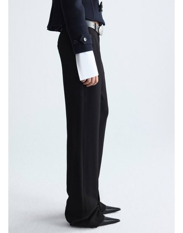 망고 울 100% 스트레이트 정장 팬츠 37016368_99 NEGRO