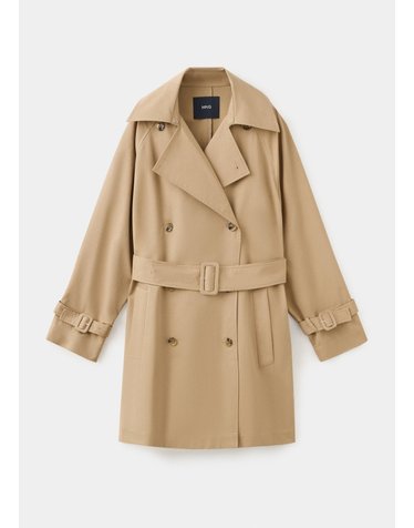 망고 더블버튼 벨트 미디 트렌치 코트 37046353_08 BEIGE