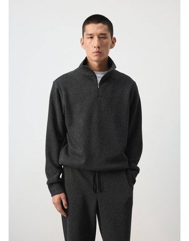 망고 하프집업 기모 레귤러핏 맨투맨 37095995_97 GRIS OSCURO