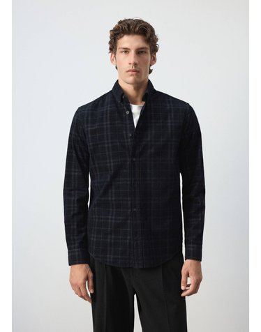 망고 체크 레귤러핏 코듀로이 긴팔 셔츠 37037901_56 AZUL MARINO OSCURO