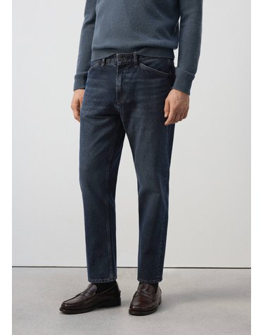 망고 망고 레귤러핏 크롭 청바지 37097898_DO AZUL OSCURO VINTAGE