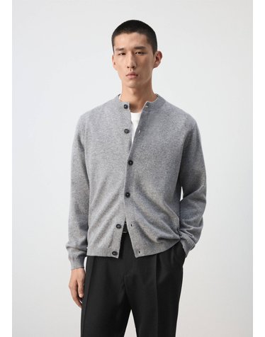 망고 100% 울 파인 니트 가디건 37067886_94 GRIS MEDIO VIGORE