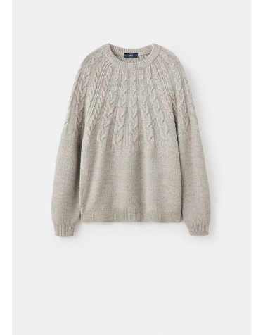 망고 울 혼방 케이블 니트 스웨터 37017911_06 GRIS CLARO/PASTEL