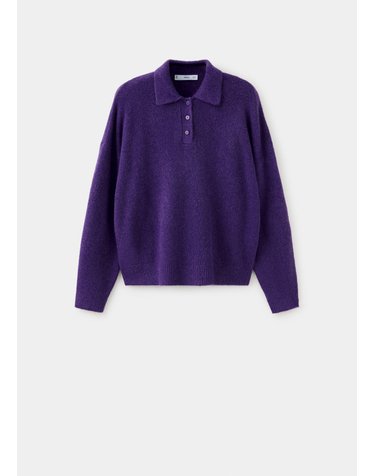 망고 폴로넥 버튼 니트 스웨터 37017782_65 MORADO