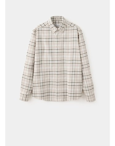 망고 체크 레귤러핏 순면 긴팔 셔츠 37047893_06 GRIS CLARO/PASTEL