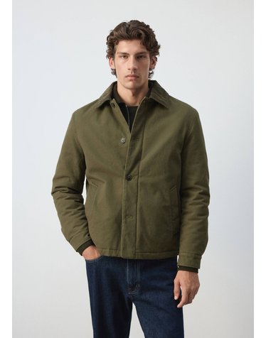 망고 코듀로이 칼라 버튼 자켓 37047898_37 KHAKI