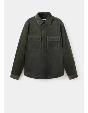 망고 코듀로이 패치포켓 오버셔츠 37087920_49 VERDE OSCURO