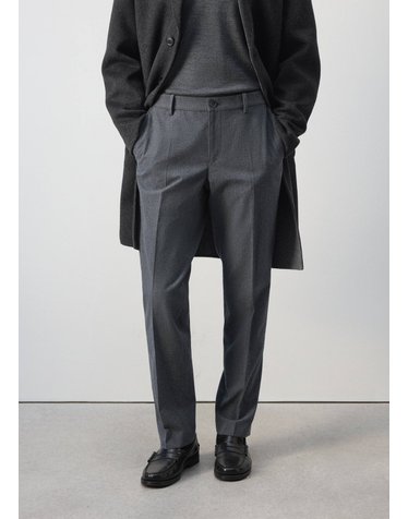 망고 슬림핏 플란넬 팬츠 37007887_91 GRIS CLARO VIGORE