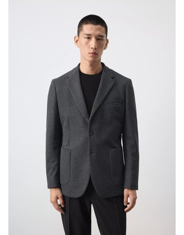 망고 슬림핏 코튼 혼방 테일러드 재킷 37087885_92 GRIS