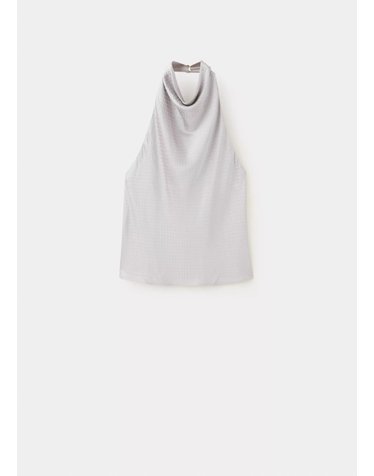 망고 크리스탈 홀터넥 민소매 탑 37049121_92 GRIS