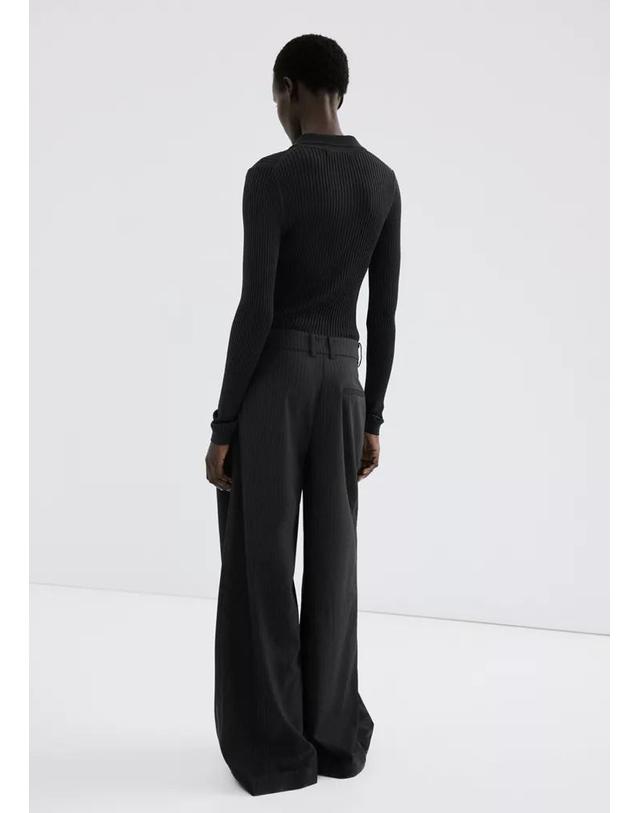 망고 망고 레귤러핏 콤비 롱 점프수트 27034086_99 NEGRO 블랙 착용컷