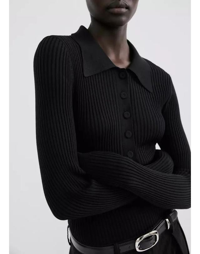 망고 망고 레귤러핏 콤비 롱 점프수트 27034086_99 NEGRO 블랙 착용컷