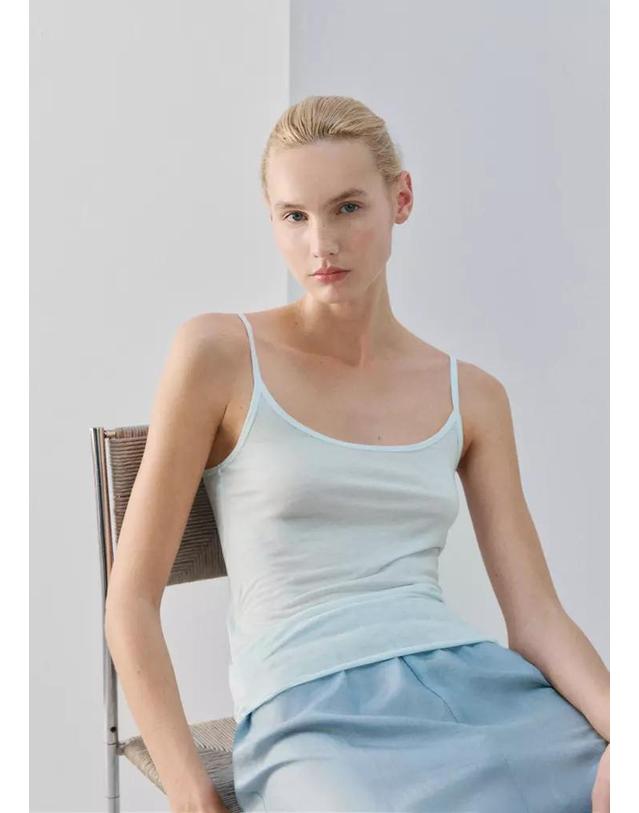 망고 망고 마이크로 모달 스트랩 캐미솔 27083338_52 AZUL 밝은연두 착용컷