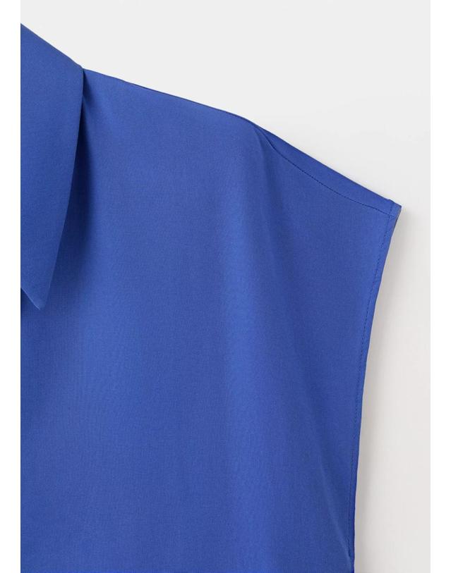 망고 망고 리오셀 반팔 셔츠 37081337_52 AZUL 블루 착용컷